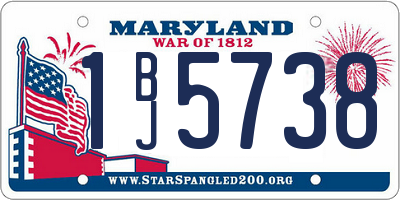 MD license plate 1BJ5738