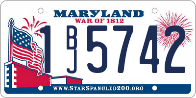 MD license plate 1BJ5742