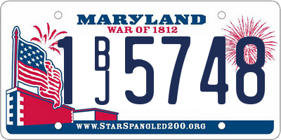 MD license plate 1BJ5748