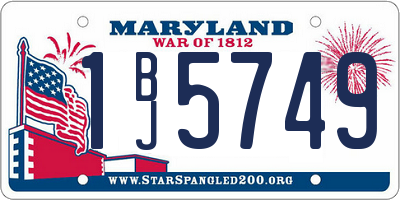 MD license plate 1BJ5749