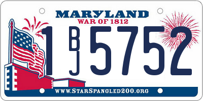 MD license plate 1BJ5752