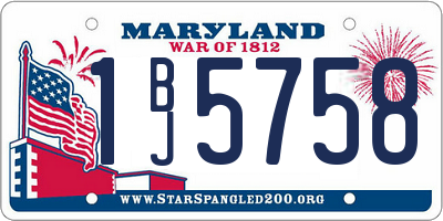 MD license plate 1BJ5758