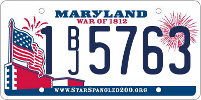 MD license plate 1BJ5763