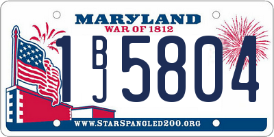 MD license plate 1BJ5804