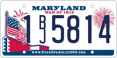 MD license plate 1BJ5814