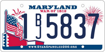 MD license plate 1BJ5837