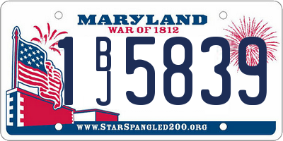 MD license plate 1BJ5839