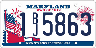 MD license plate 1BJ5863