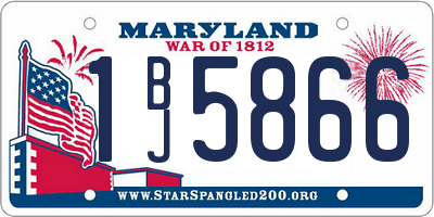 MD license plate 1BJ5866