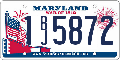 MD license plate 1BJ5872