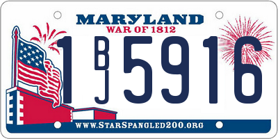 MD license plate 1BJ5916