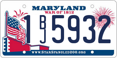 MD license plate 1BJ5932