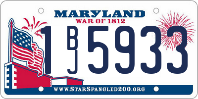 MD license plate 1BJ5933