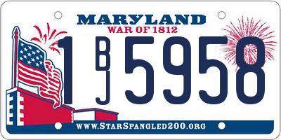 MD license plate 1BJ5958
