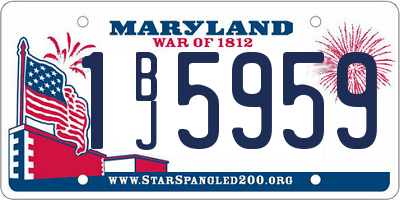 MD license plate 1BJ5959