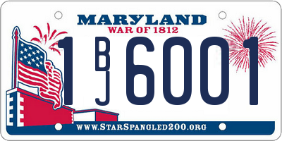 MD license plate 1BJ6001