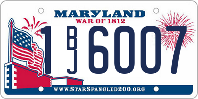 MD license plate 1BJ6007