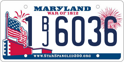 MD license plate 1BJ6036