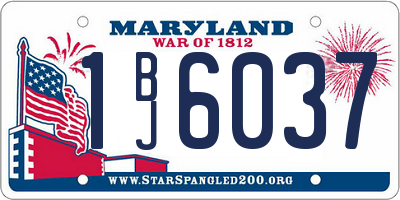 MD license plate 1BJ6037