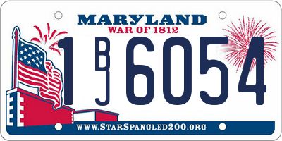 MD license plate 1BJ6054