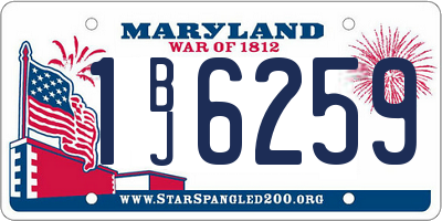 MD license plate 1BJ6259