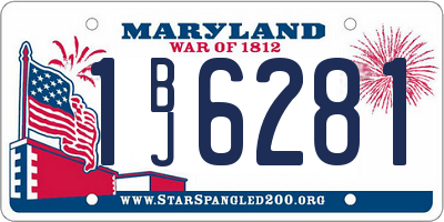 MD license plate 1BJ6281