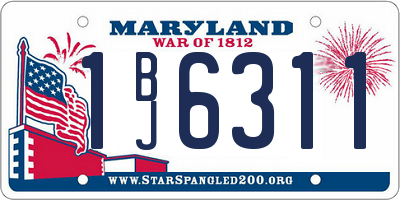MD license plate 1BJ6311