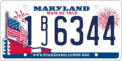 MD license plate 1BJ6344