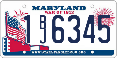 MD license plate 1BJ6345