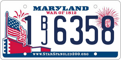 MD license plate 1BJ6358