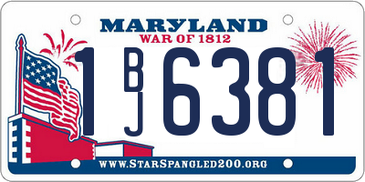 MD license plate 1BJ6381