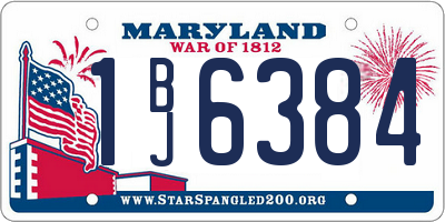 MD license plate 1BJ6384
