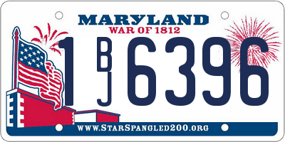 MD license plate 1BJ6396