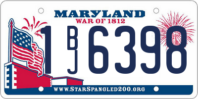 MD license plate 1BJ6398