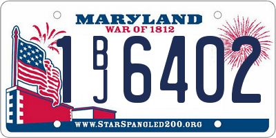 MD license plate 1BJ6402