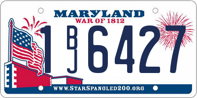 MD license plate 1BJ6427