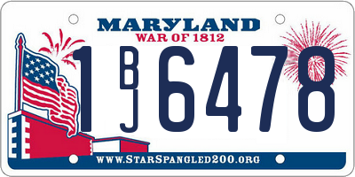 MD license plate 1BJ6478