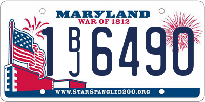 MD license plate 1BJ6490