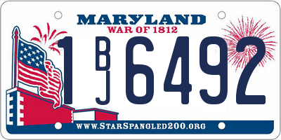 MD license plate 1BJ6492