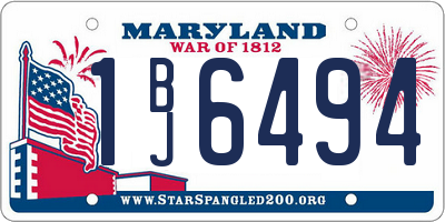 MD license plate 1BJ6494