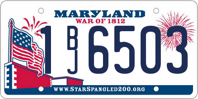 MD license plate 1BJ6503