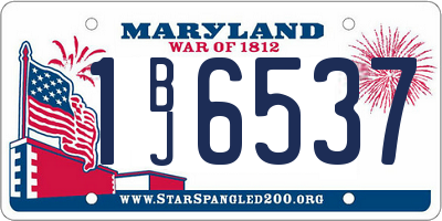 MD license plate 1BJ6537