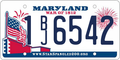 MD license plate 1BJ6542