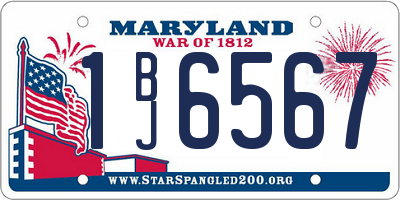 MD license plate 1BJ6567