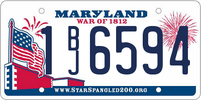 MD license plate 1BJ6594