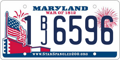 MD license plate 1BJ6596
