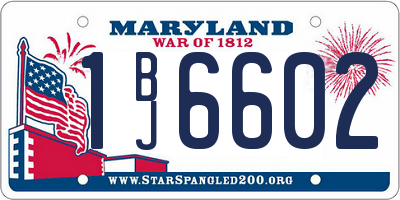 MD license plate 1BJ6602