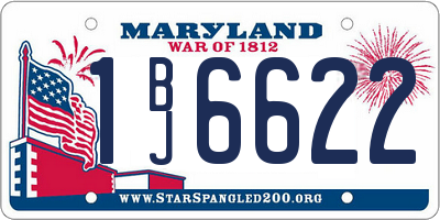 MD license plate 1BJ6622