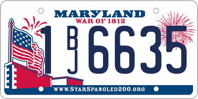 MD license plate 1BJ6635