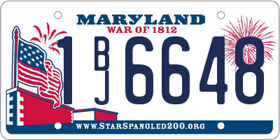 MD license plate 1BJ6648